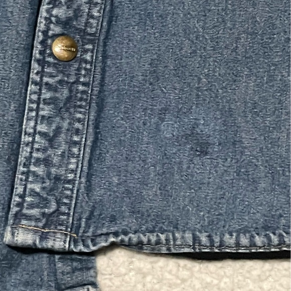 Carhartt denim fleece lined snap front shirt jacket size XL tall vintage - Picture 13 of 13